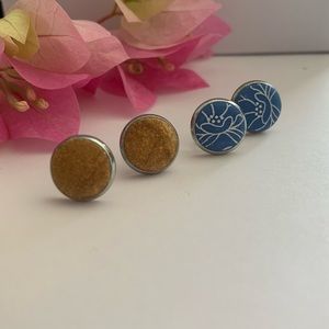Handmade stud earrings two pair